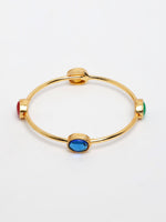 Thumbnail for NVR Women's Set of 4 Gold-Polished Artificial Stone Studded Bangles - Distacart