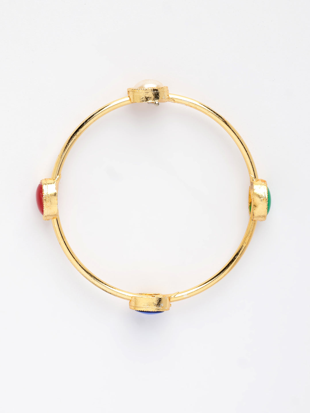 NVR Women's Set of 4 Gold-Polished Artificial Stone Studded Bangles - Distacart