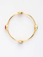 Thumbnail for NVR Women's Set of 4 Gold-Polished Artificial Stone Studded Bangles - Distacart
