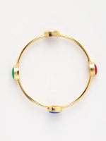 Thumbnail for NVR Women's Set of 2 Gold-Polished Artificial Stone Studded Bangles - Distacart