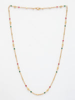 Thumbnail for NVR Women's Gold-Polished Artificial Beads Minimal Chain - Distacart