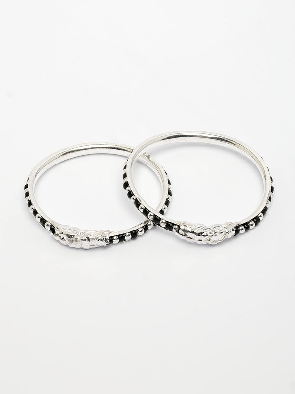 NVR Kids Set of 2 Rhodium-Plated Artificial Beads Nazariya Kada Bracelet - Distacart