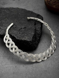 Thumbnail for NVR Women's Oxidized Silver-Plated Statement Choker Necklace