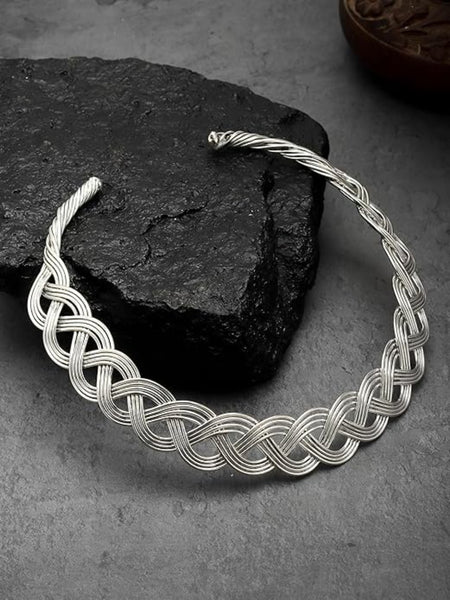 NVR Women's Oxidized Silver-Plated Statement Choker Necklace