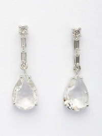 Thumbnail for NVR Women's Silver-Plated White American Diamond-Studded Handcrafted Jewellery Set
