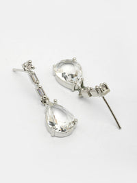 Thumbnail for NVR Women's Silver-Plated White American Diamond-Studded Handcrafted Jewellery Set
