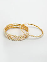 Thumbnail for NVR Women Set of 4 Gold-Polished Pearls Handcrafted Traditional Bangles - Distacart