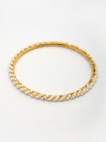 Thumbnail for NVR Women Set of 4 Gold-Polished Pearls Handcrafted Traditional Bangles - Distacart