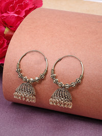 Thumbnail for NVR Women's Handmade Gold Plated Oxidized Traditional Jhumka Earrings