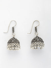 Thumbnail for NVR Women Silver Plated German Silver Jhumka Earrings