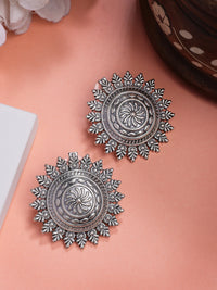 Thumbnail for NVR Women Set of 3 Silver Plated Oxidized Traditional Earrings