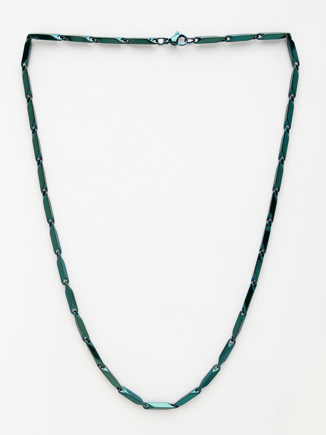 NVR Men Set of 2 Maroon & Green Rhodium-Plated Stainless Steel Chain - Distacart