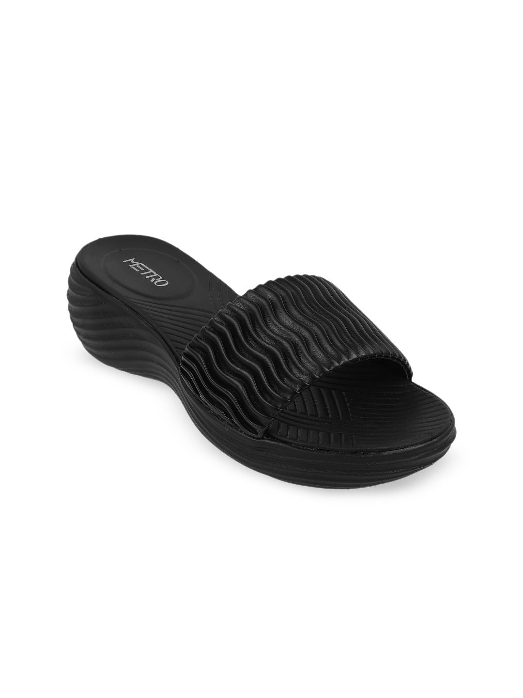 Metro Women Textured Wedge Heel Sandals