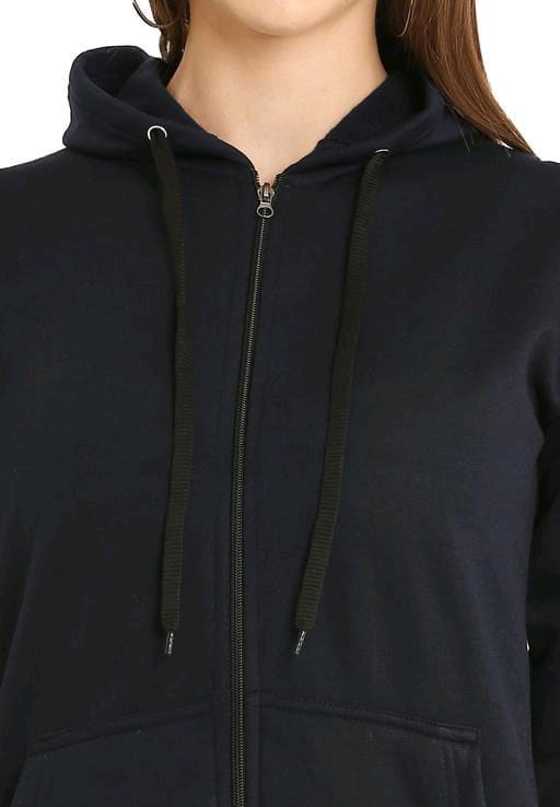 PAVONINE Navy Blue Color Casual Winter Wear Hoodie Sweatshirt For Girls - Distacart