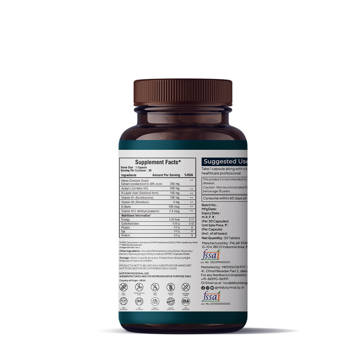 Miduty by Palak Notes Nerve Pain Relief Capsules - Distacart