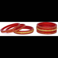 Thumbnail for Afast Designer Fancy Party Bangle/ Kada Set, Red And Gold, Sheep, Pack Of 6 - Distacart