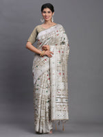 Thumbnail for Astita Linen Cotton Beige Saree