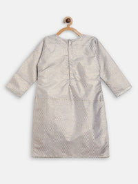 Thumbnail for Ahalyaa Poly Silk Gold Printed Straight Kids Kurta With Palazzo For Girls - Distacart