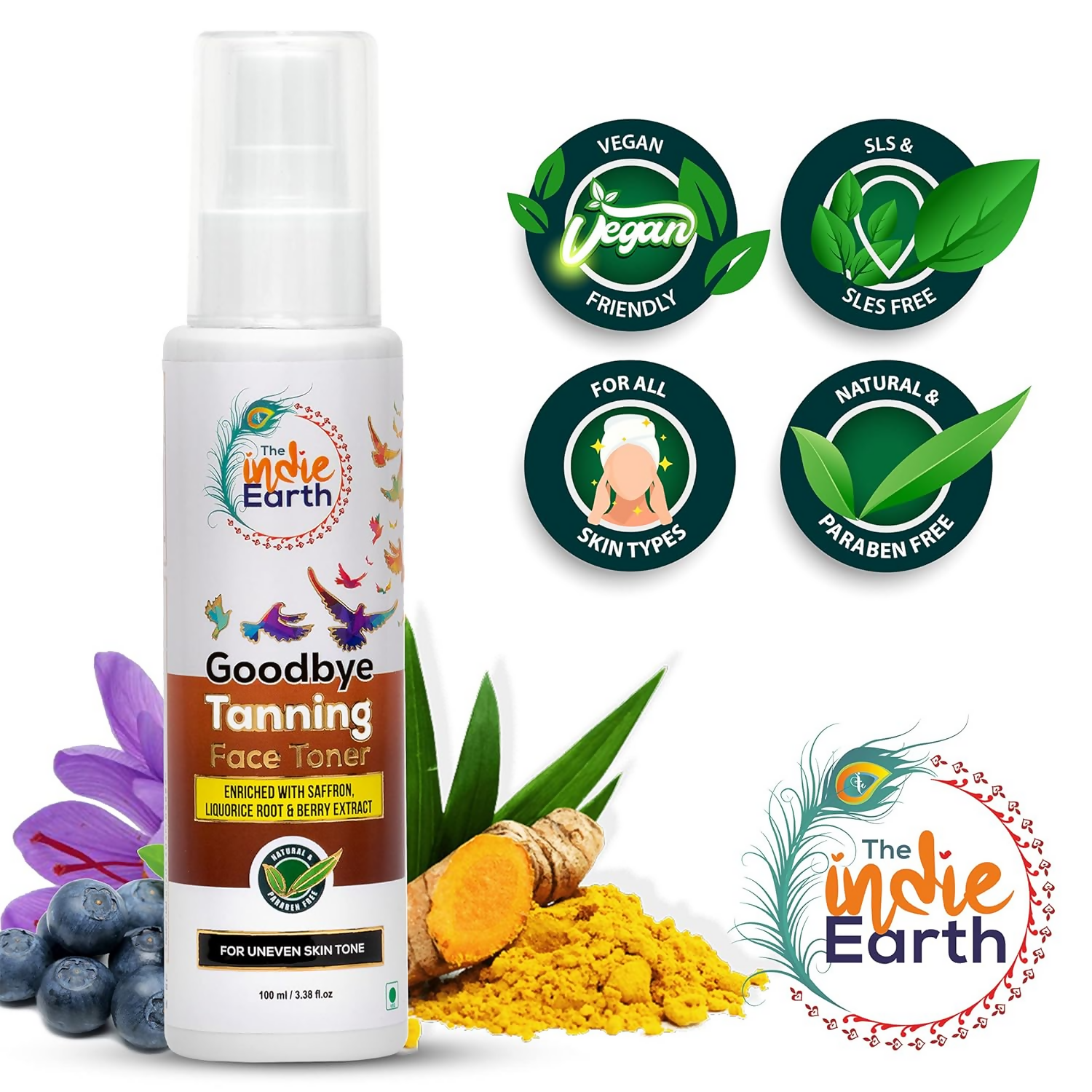 The Indie Earth Goodbye Tanning (Skin Brightening) Face Toner - Distacart