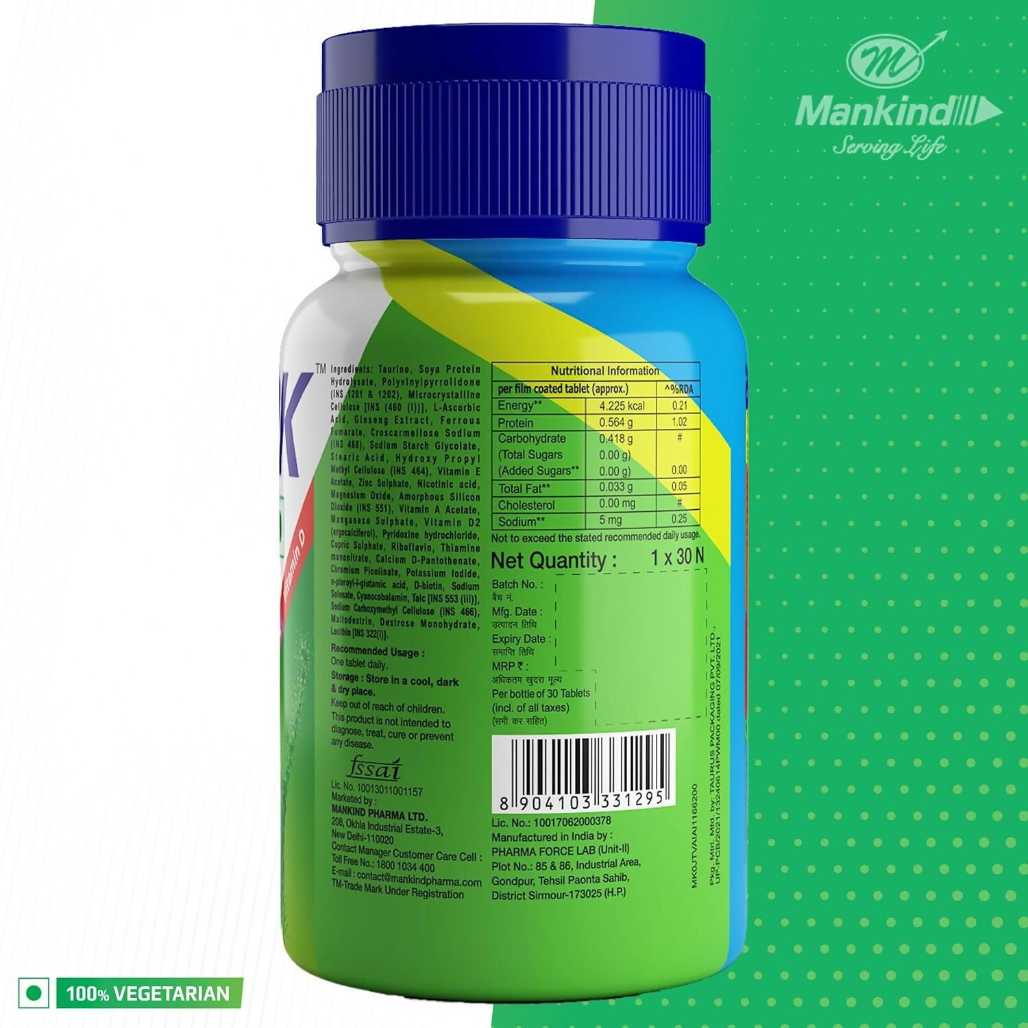 Health OK Multivitamin Tablets For Daily Energy, Vitamin D, C & Overall Health - Distacart