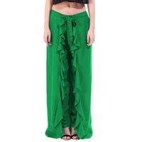 Thumbnail for Asmaani Green Color Plain Ruffle Palazzo