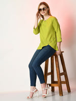 Thumbnail for Myshka Women's Green Solid Top - Distacart