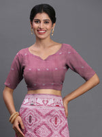 Thumbnail for Astita Linen Cotton Purple Saree