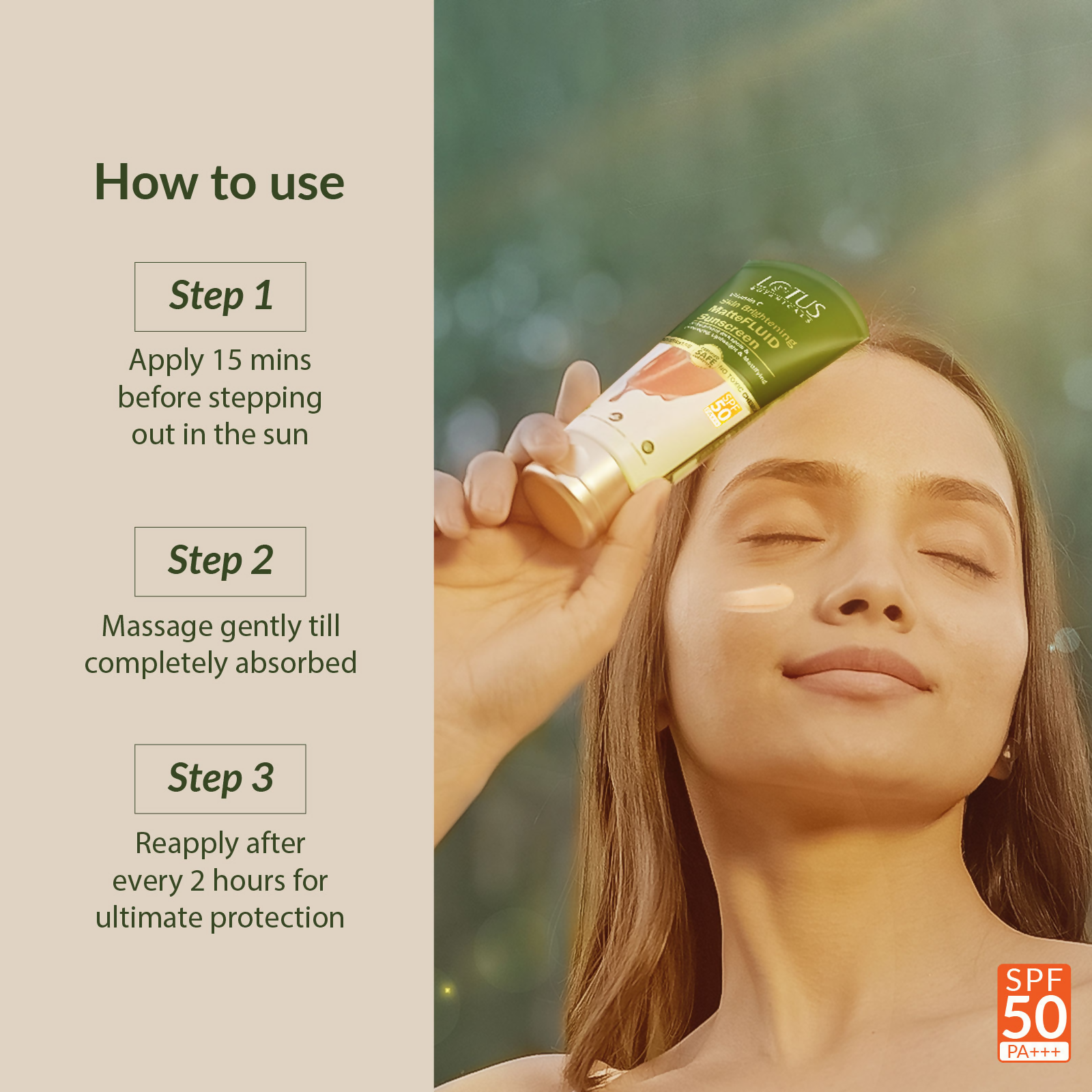 Lotus Botanicals 100x Vitamin C Matte Fluid Sunscreen, Sun Protect & Skin Brightening, SPF 50, PA+++ - Distacart