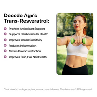 Thumbnail for Decode Age 99.5% Pure Trans Resveratrol 250mg Supplement Capsules