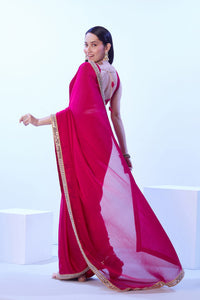 Thumbnail for NOZ2TOZ Women Party Wear Satin Chiffon Saree with Lace Border Work