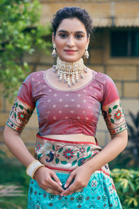 Thumbnail for Aastha Fashion Turquoise Woven Patola Silk Saree with Blouse - Distacart