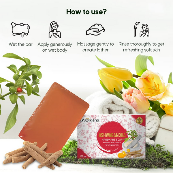 LA Organo Ashwgandha Handmade Natural Bath Soap - Distacart