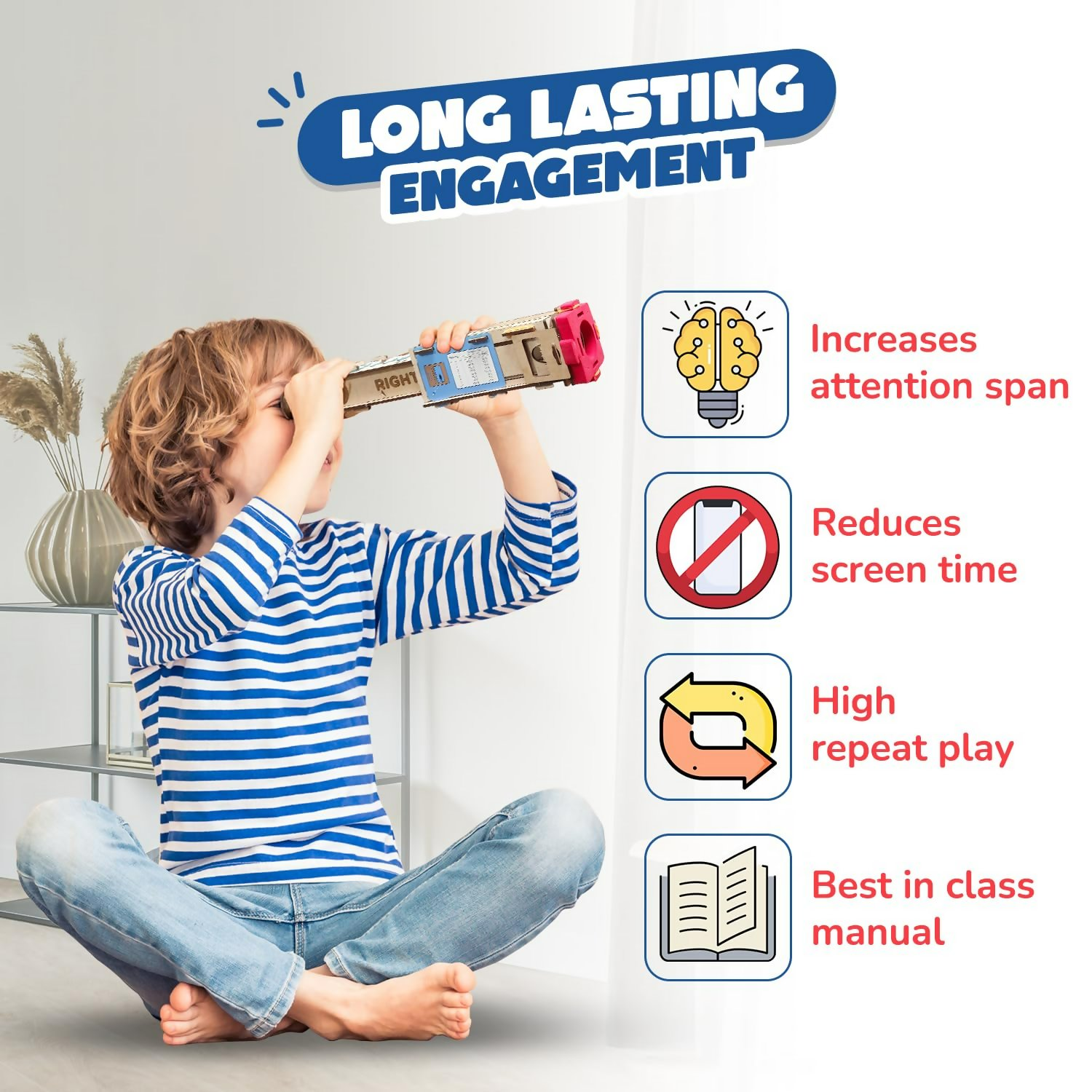 Smartivity Telescope Toy For Kids Age 8, 9, 10, 11, 12, 13, 14 Years Old Measure Height & Distance