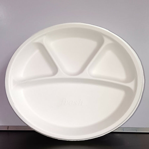 Disposable 4 compartment Plates - Distacart