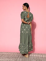 Thumbnail for Yufta Olive Green Maxi Dress - Distacart