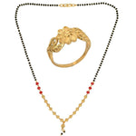 Thumbnail for AanyaCentric Gold-plated Mangalsutra & Ring Set - Distacart