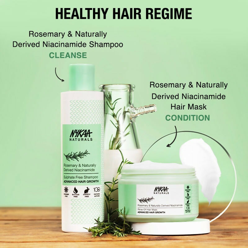 Nykaa Naturals Rosemary & Naturally Derived Niacinamide Shampoo + Mask Hair Growth - Distacart