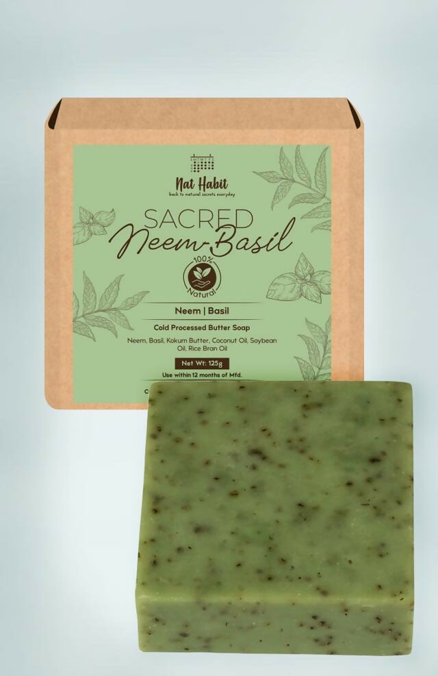 Nat Habit Cold Processed Sacred Neem-Basil Soap - Distacart