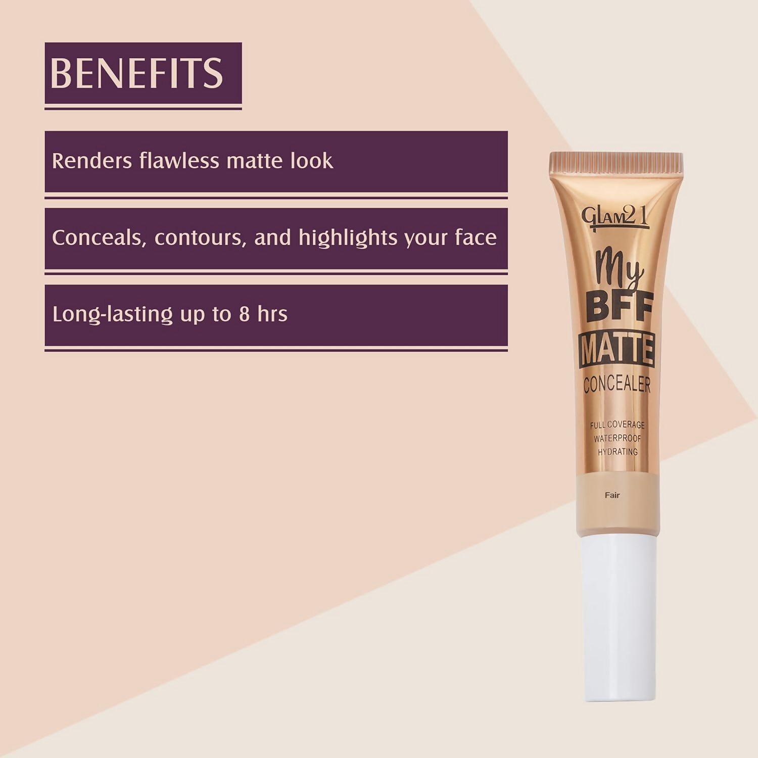 Glam21 My BFF Matte Liquid Concealer For All Skin Tone Matte Finish - Fair - Distacart