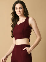 Thumbnail for Myshka Women's Magenta Solid Party Top - Distacart