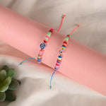 Thumbnail for NVR Women & Men Set of 2 Multicolor Evil Eye Rakhi With Roli Chawal - Distacart