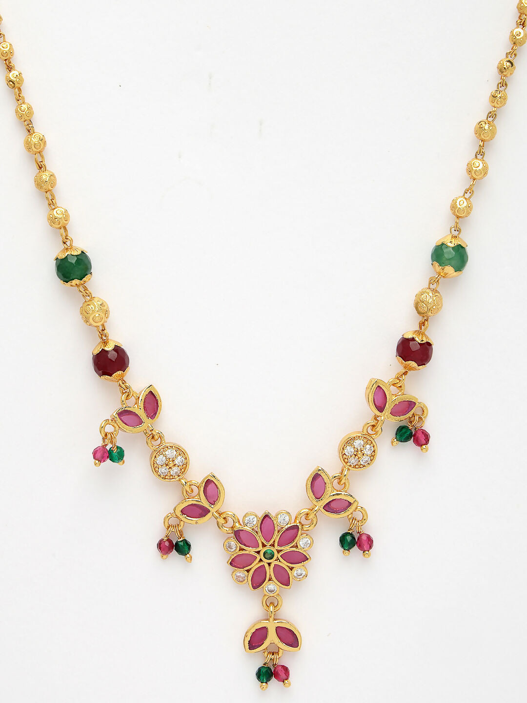 NVR Women's Multicolor Gold-Polished Minimal Chain - Distacart