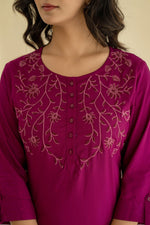Thumbnail for Juniper Plum Embroidered Tunic Top with Button Detailing