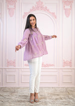 Thumbnail for Juniper Lavender Embroidered Cotton Kurta with Pant