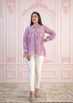 Thumbnail for Juniper Lavender Embroidered Cotton Kurta with Pant