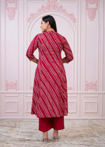 Thumbnail for Juniper Maroon Angrakha-Style Kurta Set with Gota Work and Dupatta