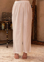 Thumbnail for Juniper Off-White Chanderi Floral Embroidered Kurta with Palazzo, Dupatta & Bead Work - Distacart