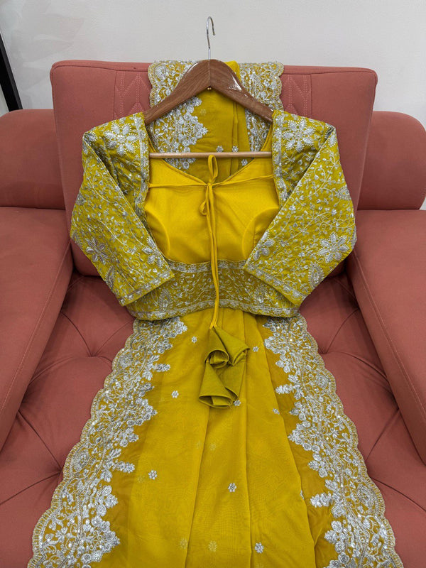 Preksha Creation Women Heavy Tibby Silk Fabric with Thread & Sequence work Saree - Distacart