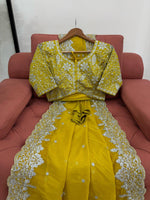 Thumbnail for Preksha Creation Women Heavy Tibby Silk Fabric with Thread & Sequence work Saree - Distacart