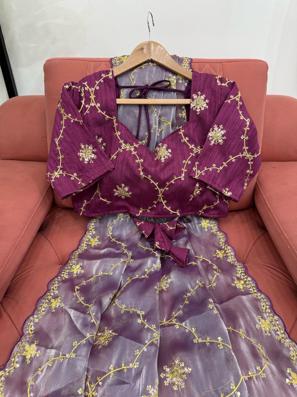 Preksha Creation Women Zimmy Chu Fabric with Thread & Sequence work Saree - Distacart